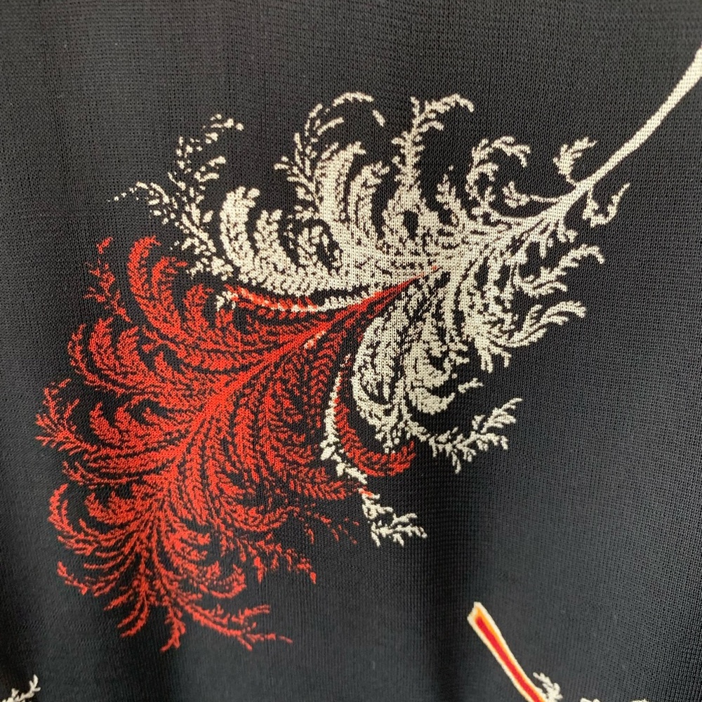 Express Black Feather Print Fairy Grunge Whimsigoth Knit Skirt Size XS - Picture 5 of 6